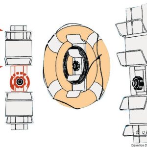 Soporte ajustable para aros salvavidas de aro y kit de instalación.